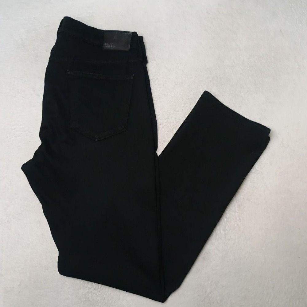 Paige Jeans Mens 34x33 Black Federal Slim Dark Wash Stretch Denim USA Made Work